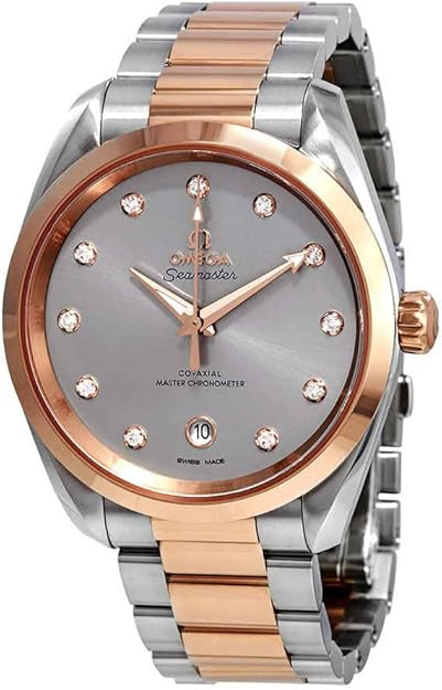 Omega seahorse series Aqua Terra automatic observatory certified watch with grey dial set with diamonds, model 220.20.38.20.56.002.