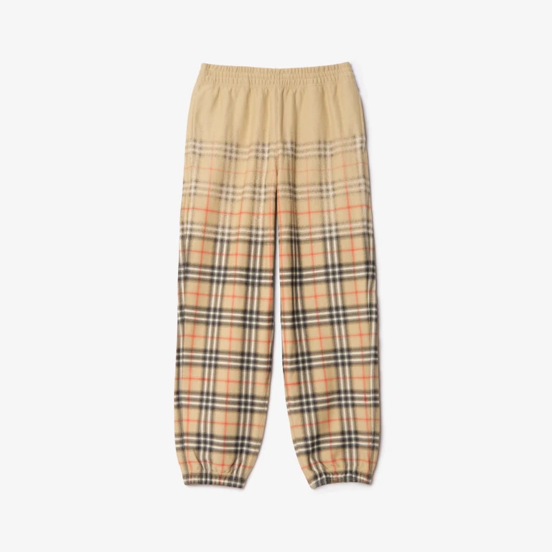 Gradient plaid cotton jogging pants