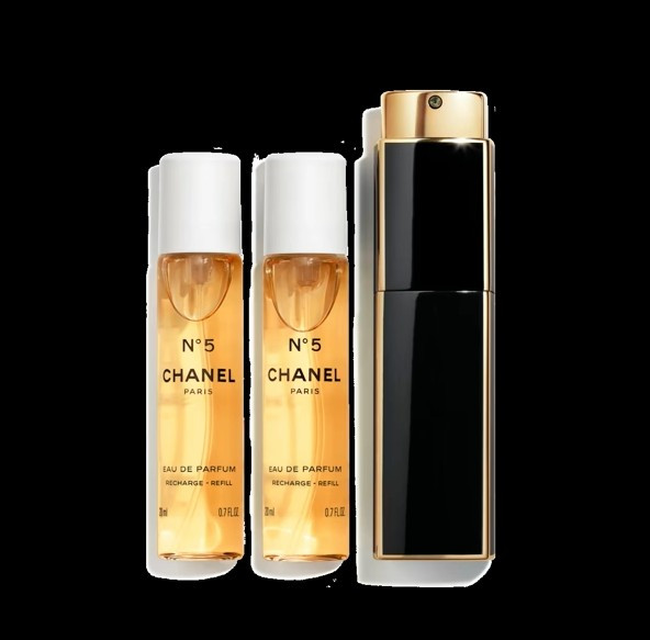 Chanel No. 5 Eau de Parfum (Classic) in a travel bag