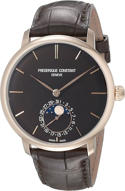 Constance men's FC705C4S9 ultra-thin analog display Swiss automatic brown watch