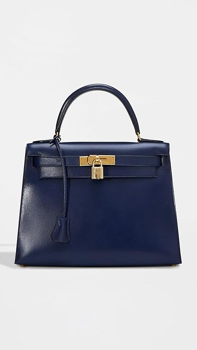 Hermès women's pre-owned blue Box Kelly 28 handbag