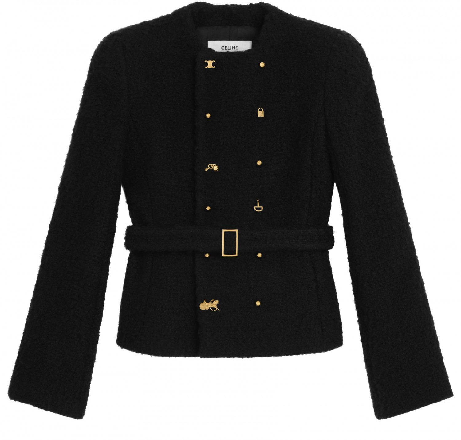 CELINE Long-sleeved top in wool natté