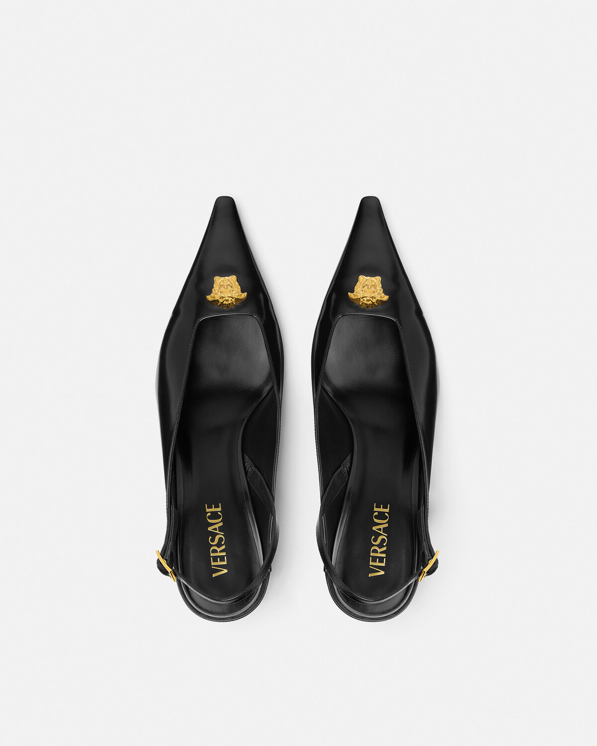 LA MEDUSA leather open-heeled shoes 55mm