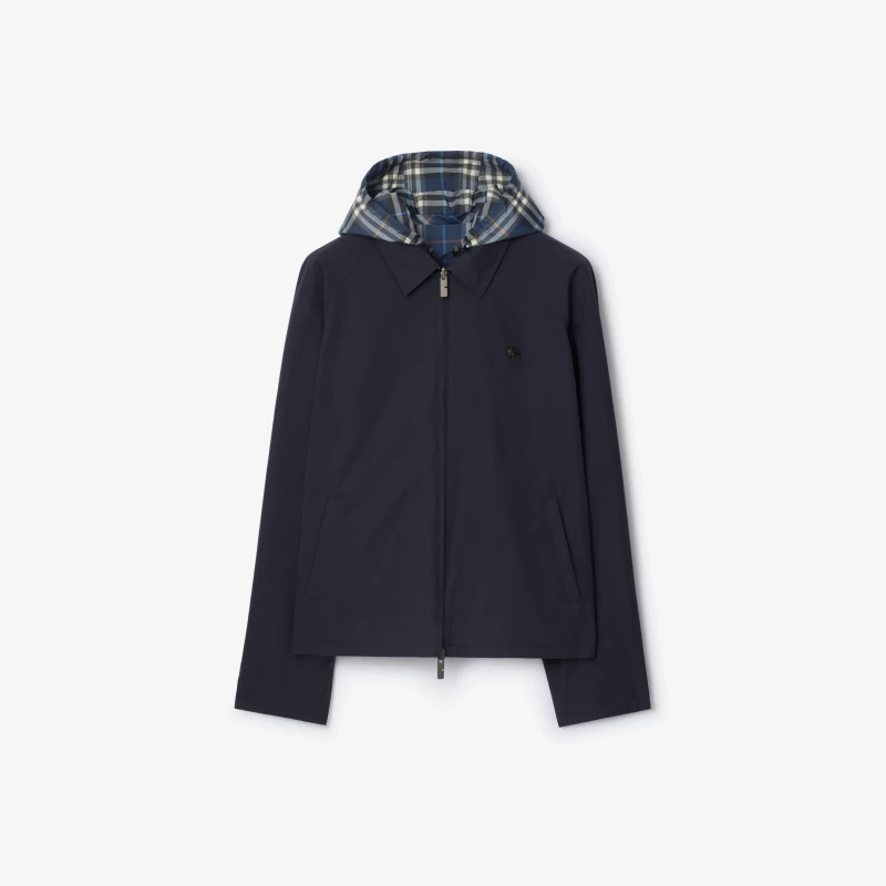 Reversible plaid cotton jacket